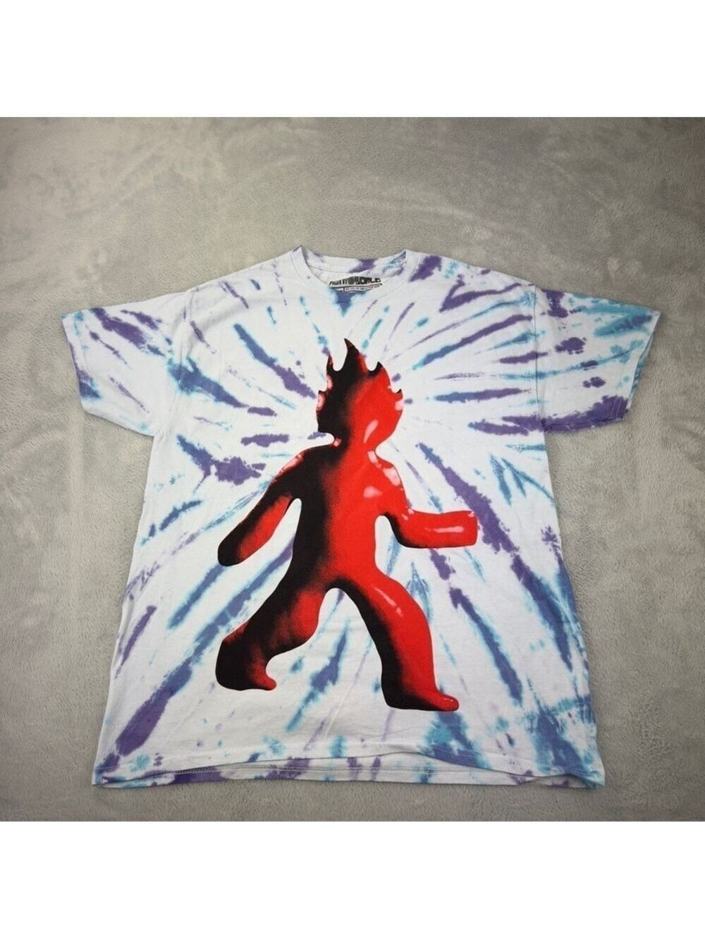 Men Cactus Jack by Travis Scott Flame Tee Tie Dye Sz Medium Astroworld 2021 NWT
